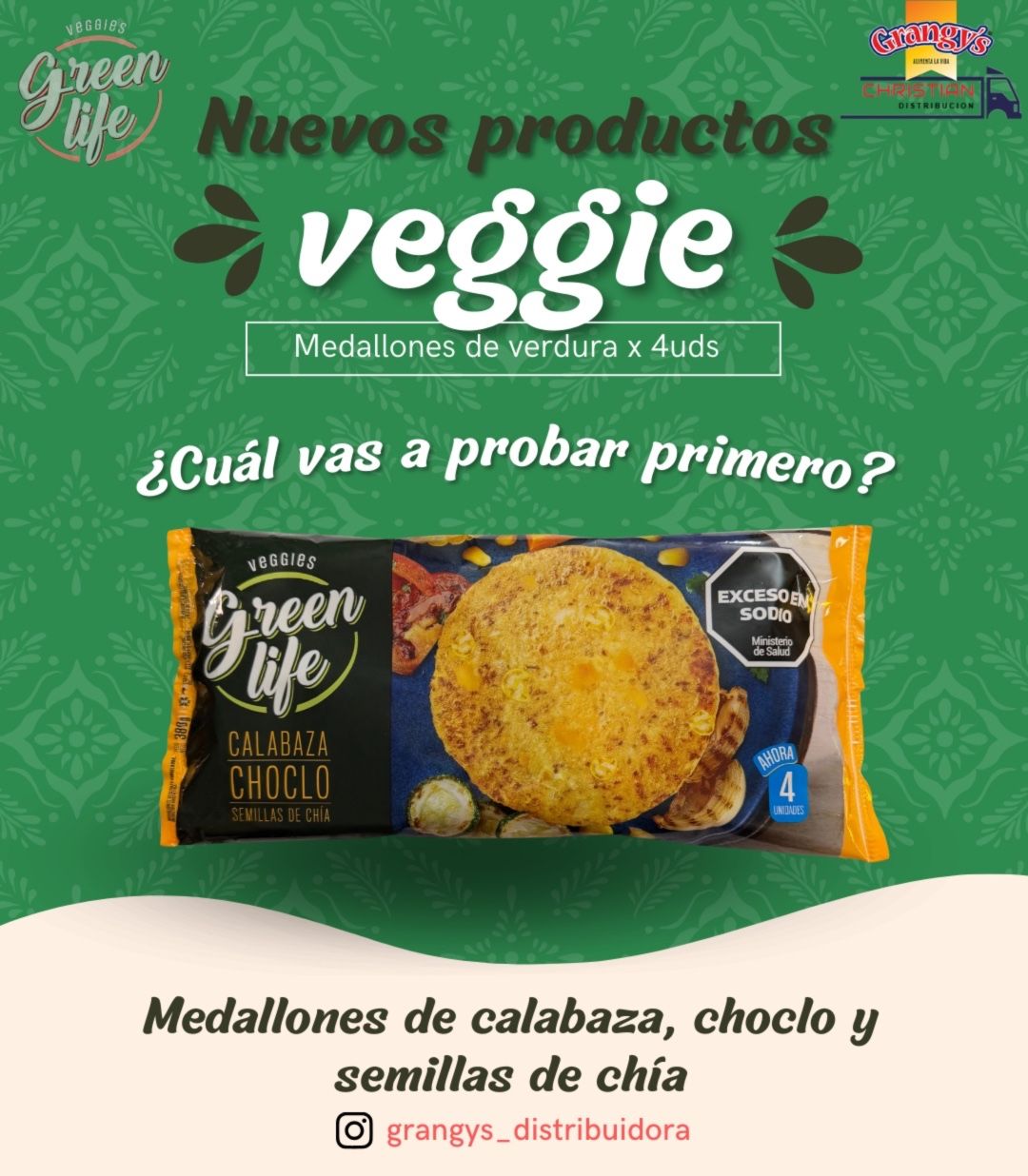 Grangys Medallones Calabaza Choclo Chia